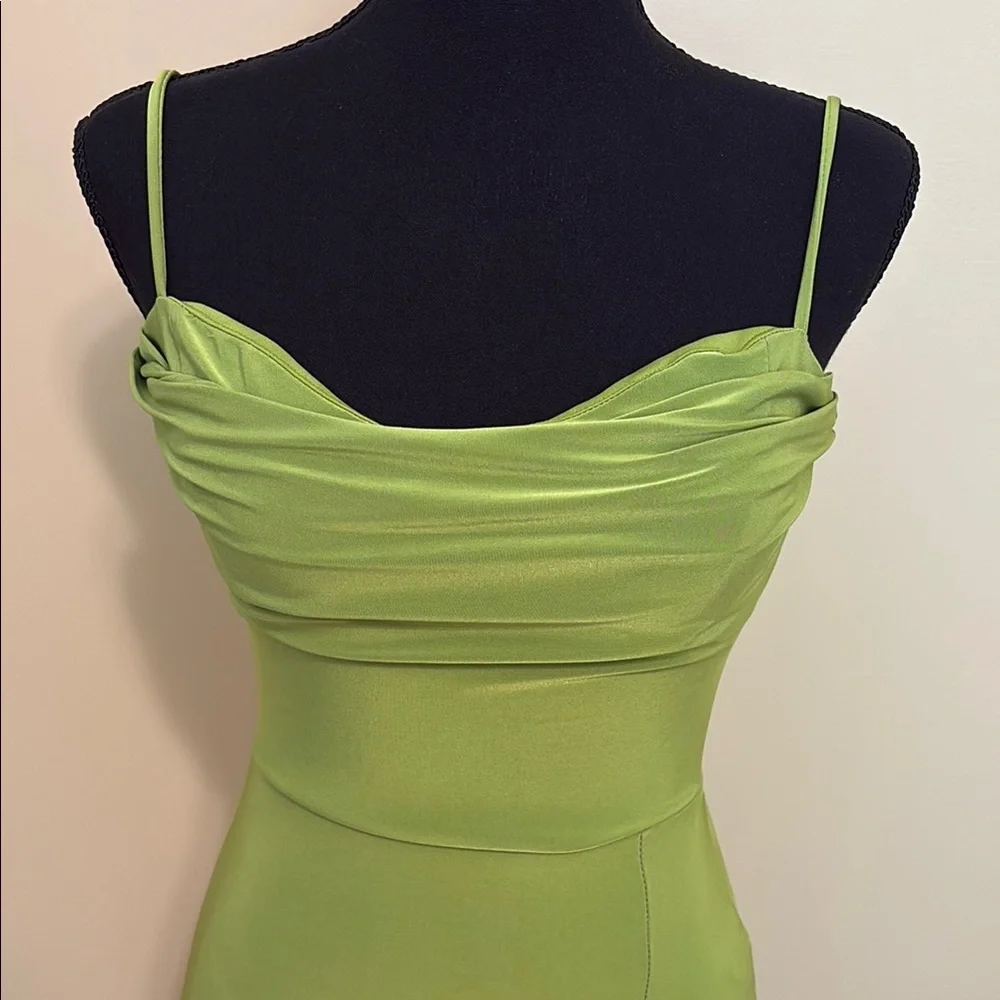 Windsor Green Spaghetti Strap Maxi Gown - Picture 2 of 5